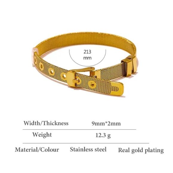 #33 Gold Or Silver Belt Buckle Bracelet - Picture 6 of 10